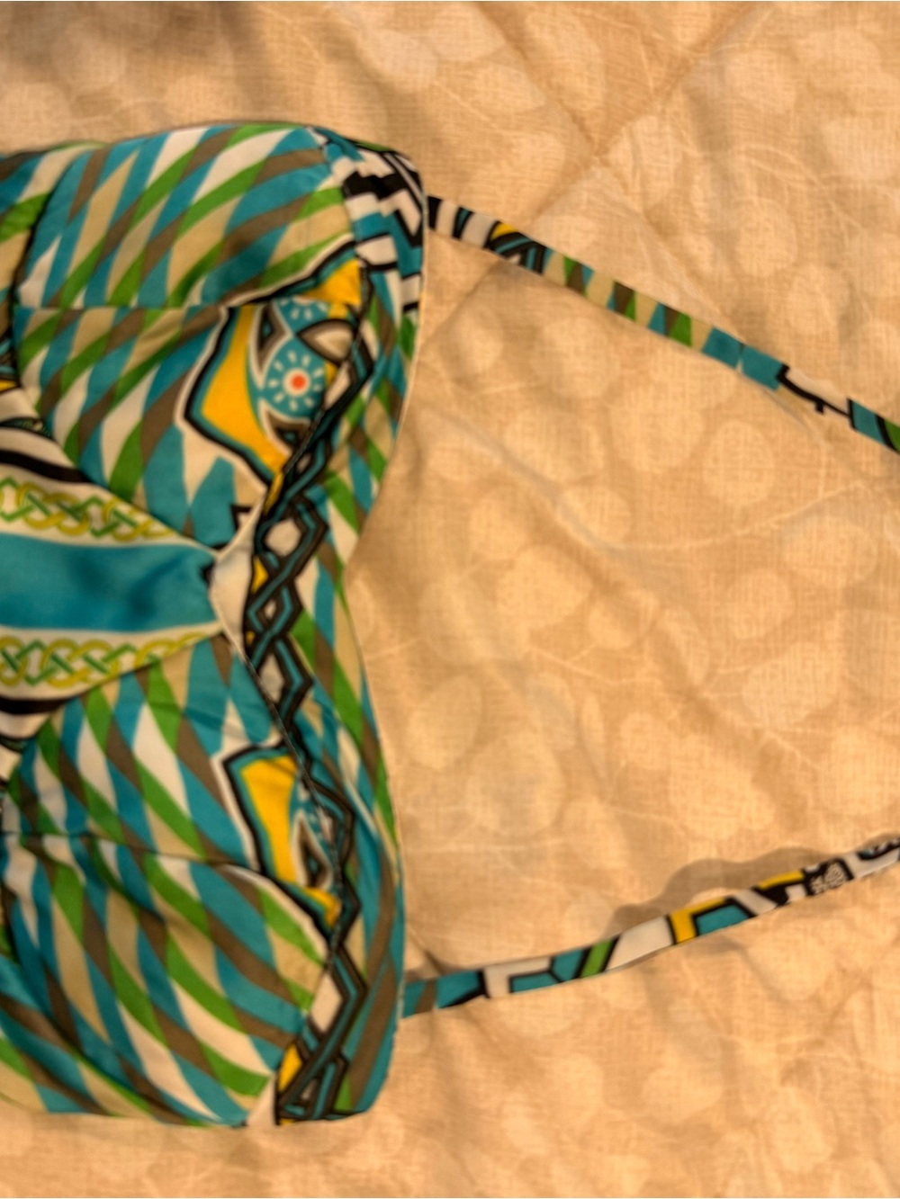 2B Bebe Strapless Green & Blue Printed Maxi Dress size XS - Picture 3 of 4
